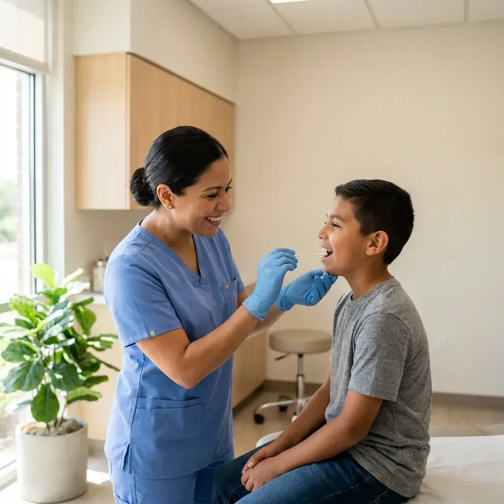 Prueba de Estreptococo (Strep Test) - Servicio médico Clínica Hispana Nueva Salud Little York Houston TX